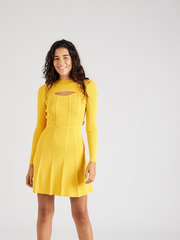 HUGO Red - Vestido de punto 'Sorsety' en amarillo: frente