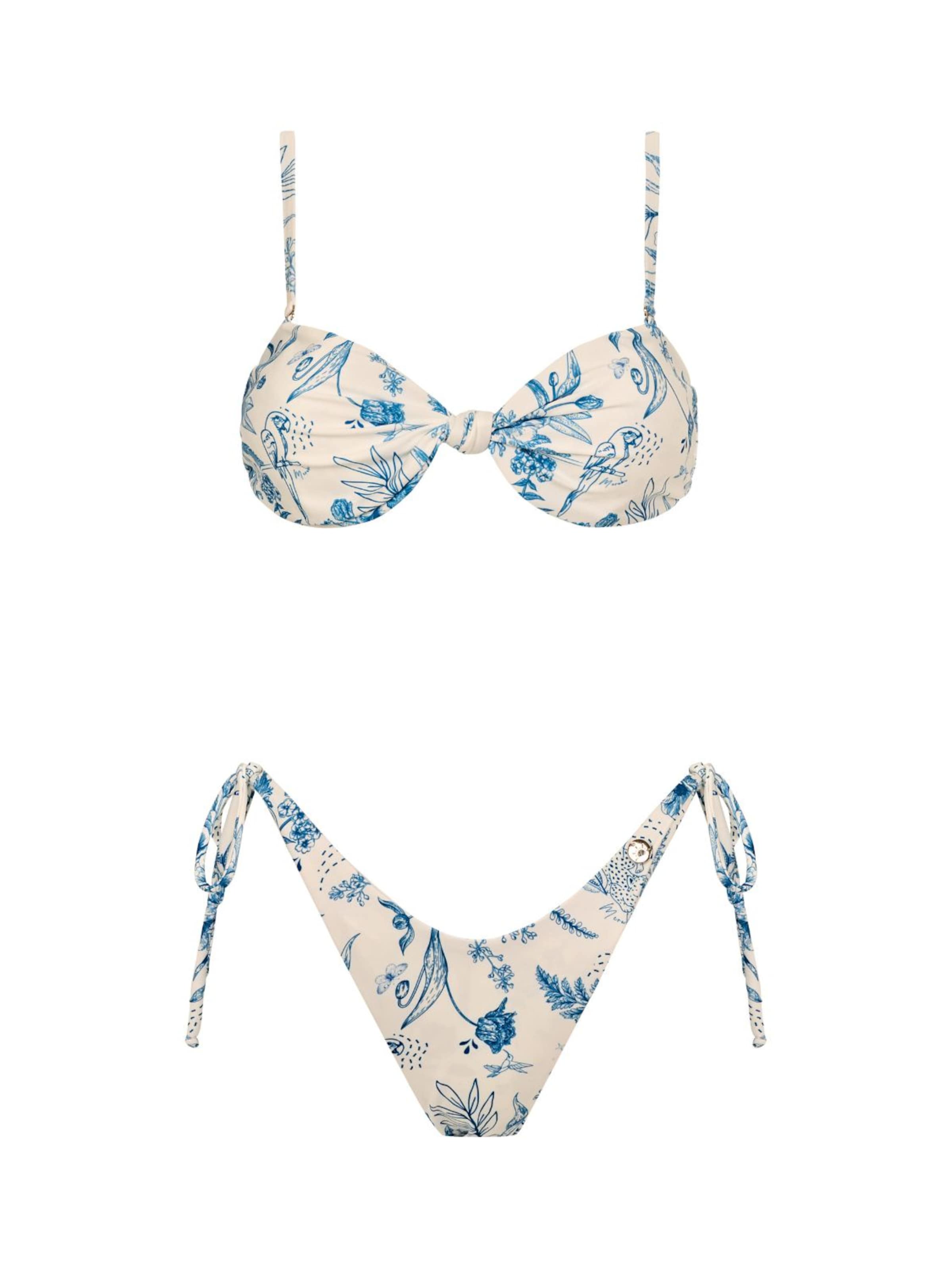 Bandeau Bikini 'Mykonos' Acuarela Brand en bleu : devant