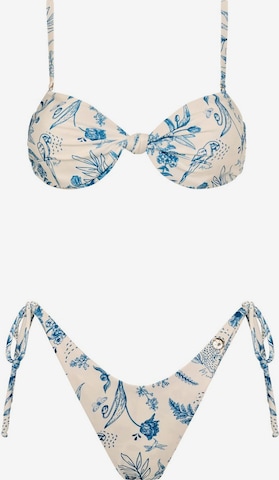 Acuarela Brand - Bandeau Bikini 'Mykonos' en azul: frente