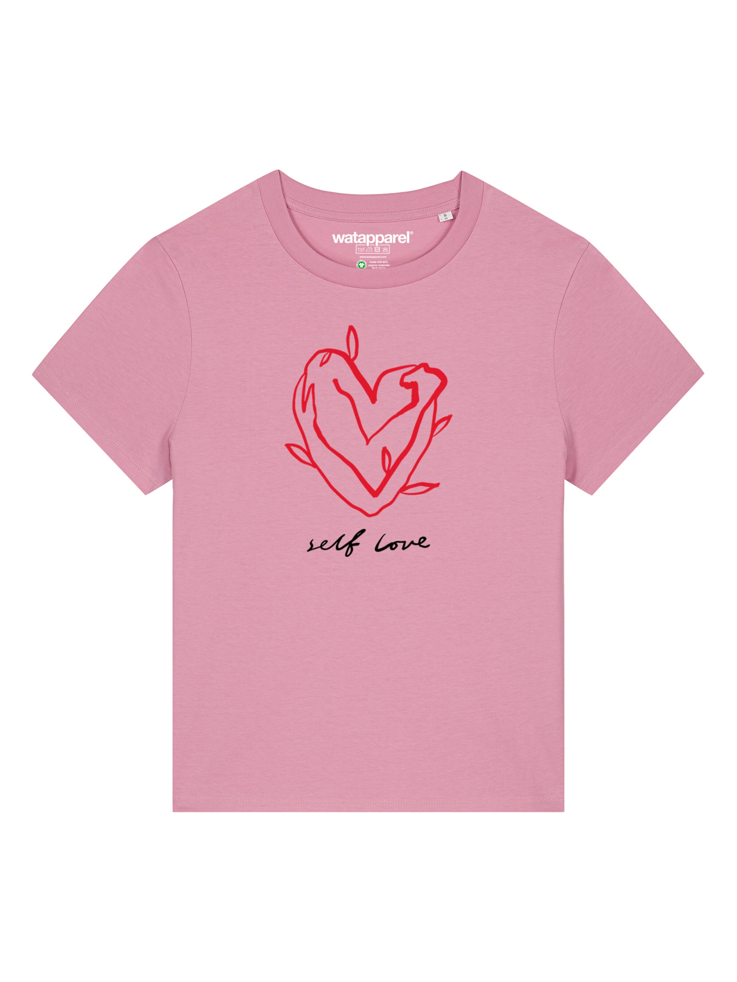 Watapparel Shirt 'Self Love' in Roze: voorkant