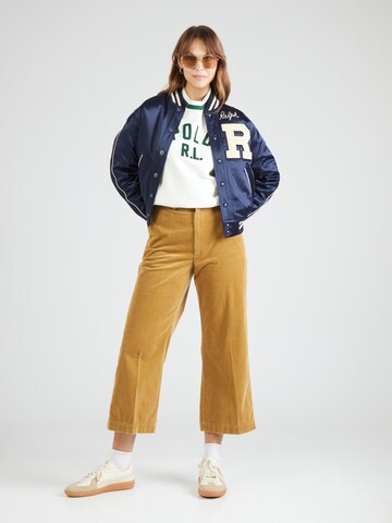 Wide leg Pantaloni con piega frontale di Polo Ralph Lauren in marrone