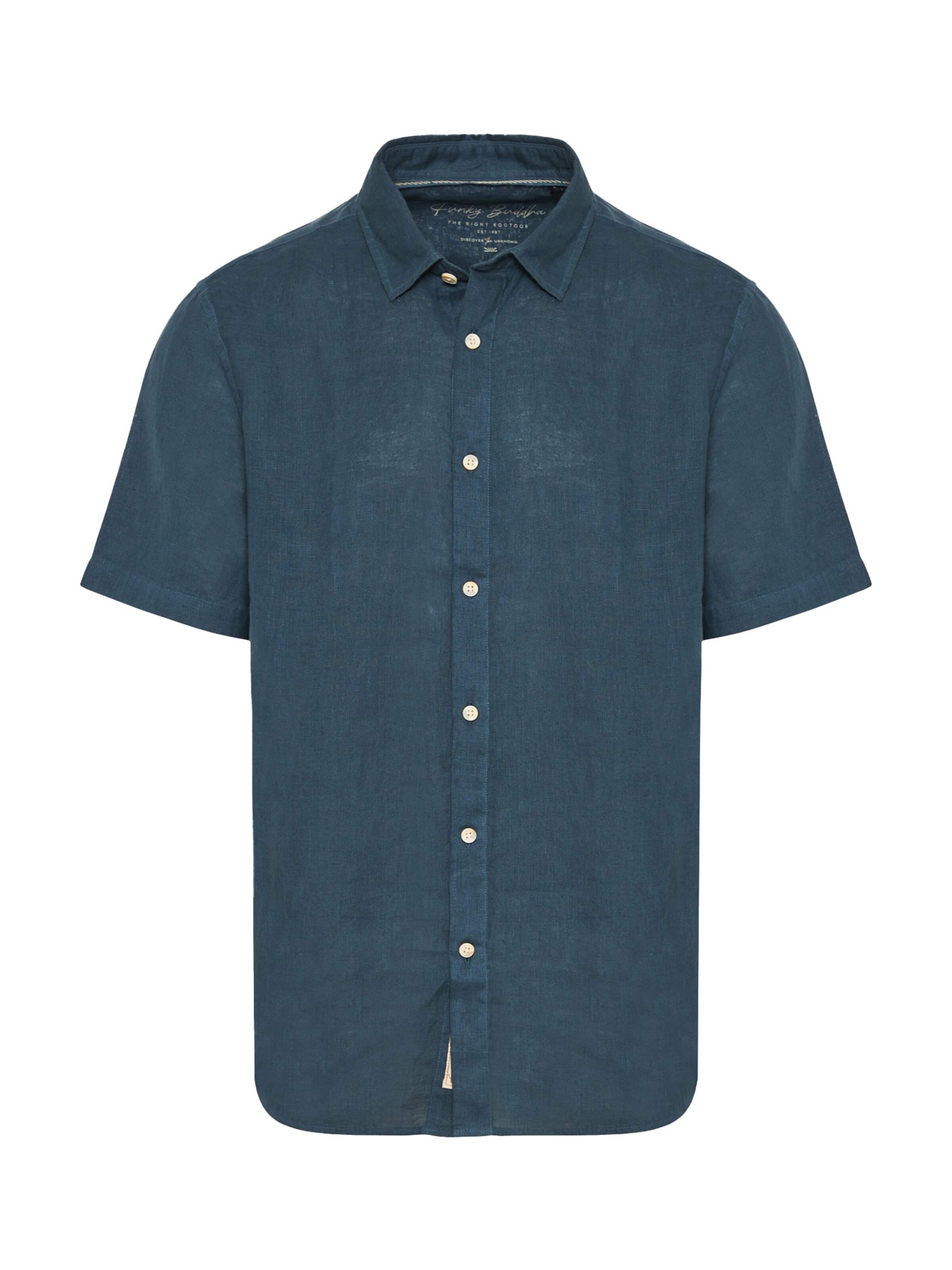 Funky Buddha Rovný strih Košeľa - Modrá: predná strana