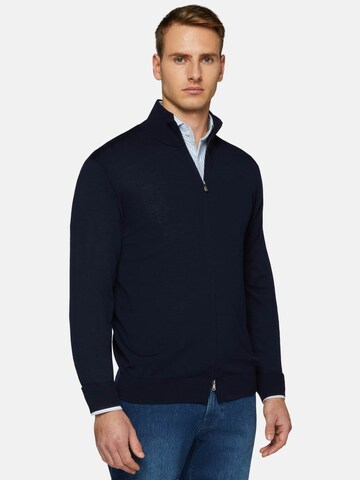 Boggi Milano Knit Cardigan in Blue: front