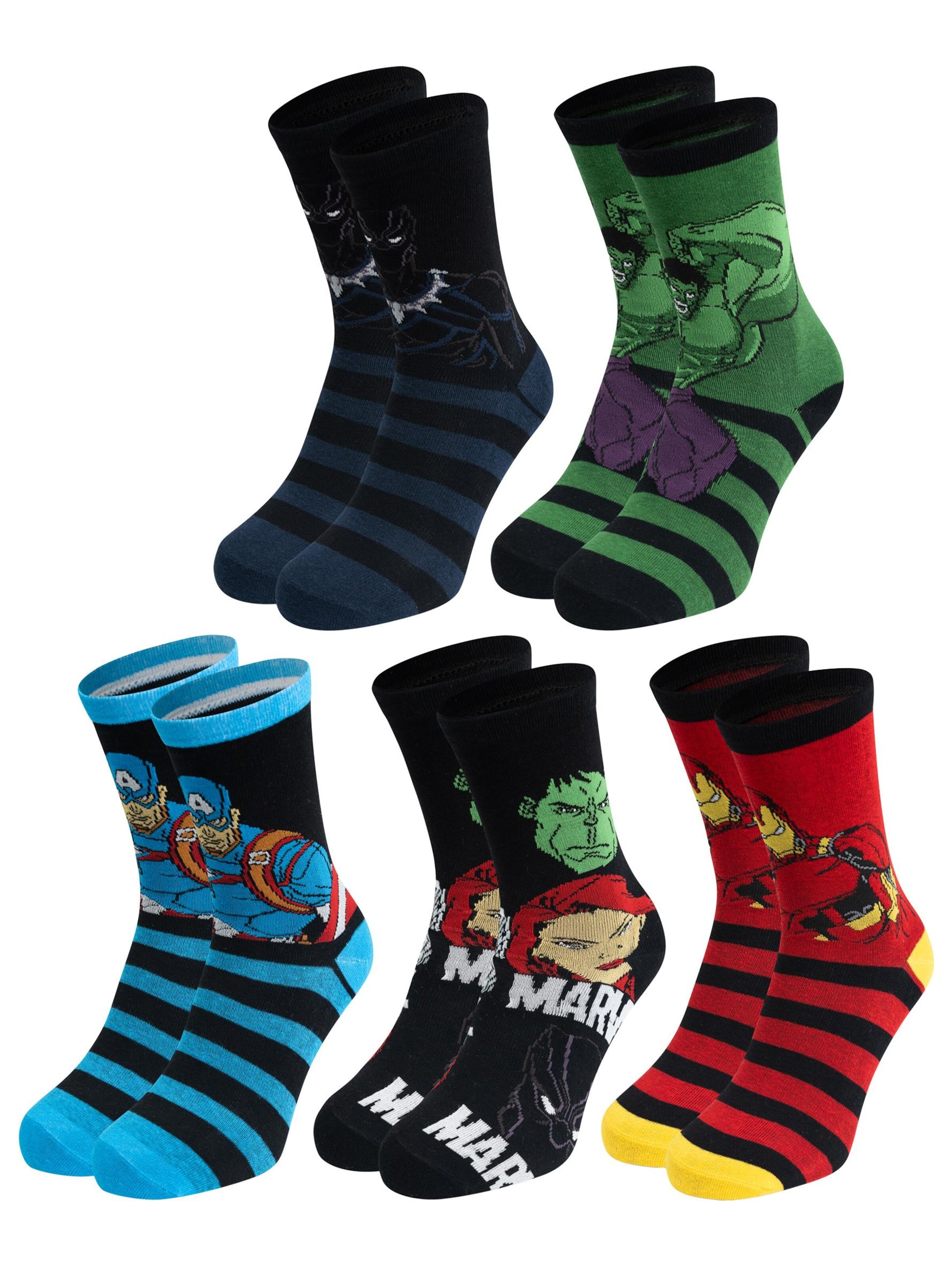 Marvel Avengers Socks 'Iron Man, Captain America, Hulk' in Mixed colours: front