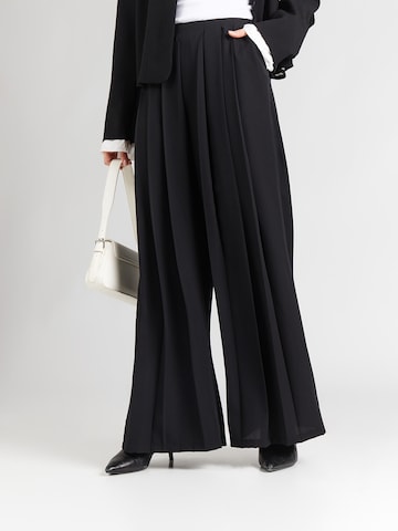 ABOUT YOU Широкий Брюки со складками 'Anian' в Черный: спереди