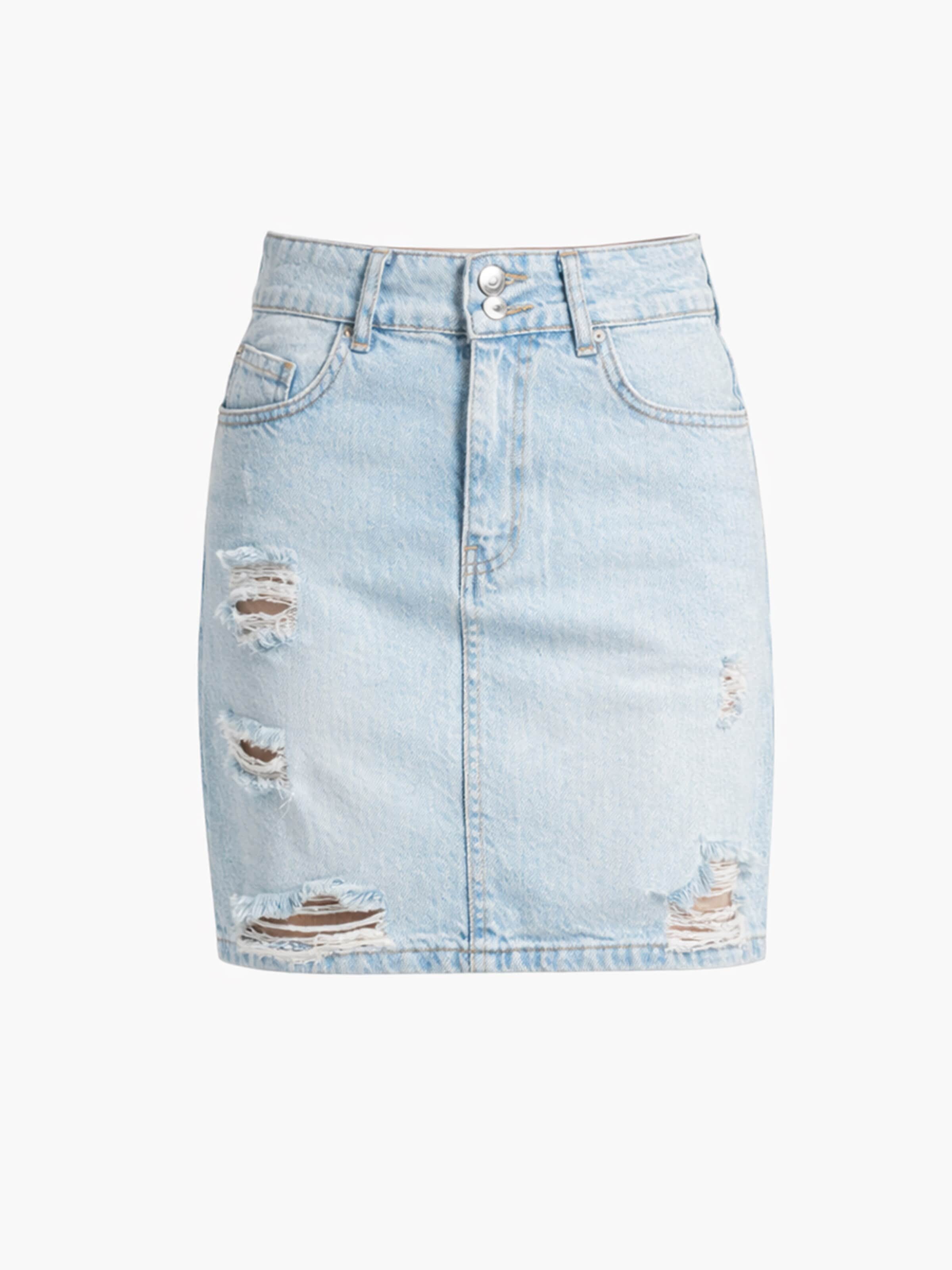 IT'S BASIC Skirt 'RIPPED MINI DENIM SKIRT' in Blue: front