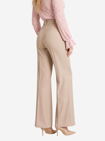 I AM Boot cut Trousers 'Pantaloni Bottoni 13669' in Beige