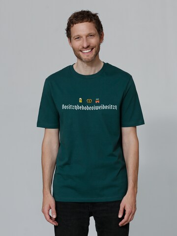 Watapparel Shirt 'Dositzndedodeoiweidositzn' in Green: front