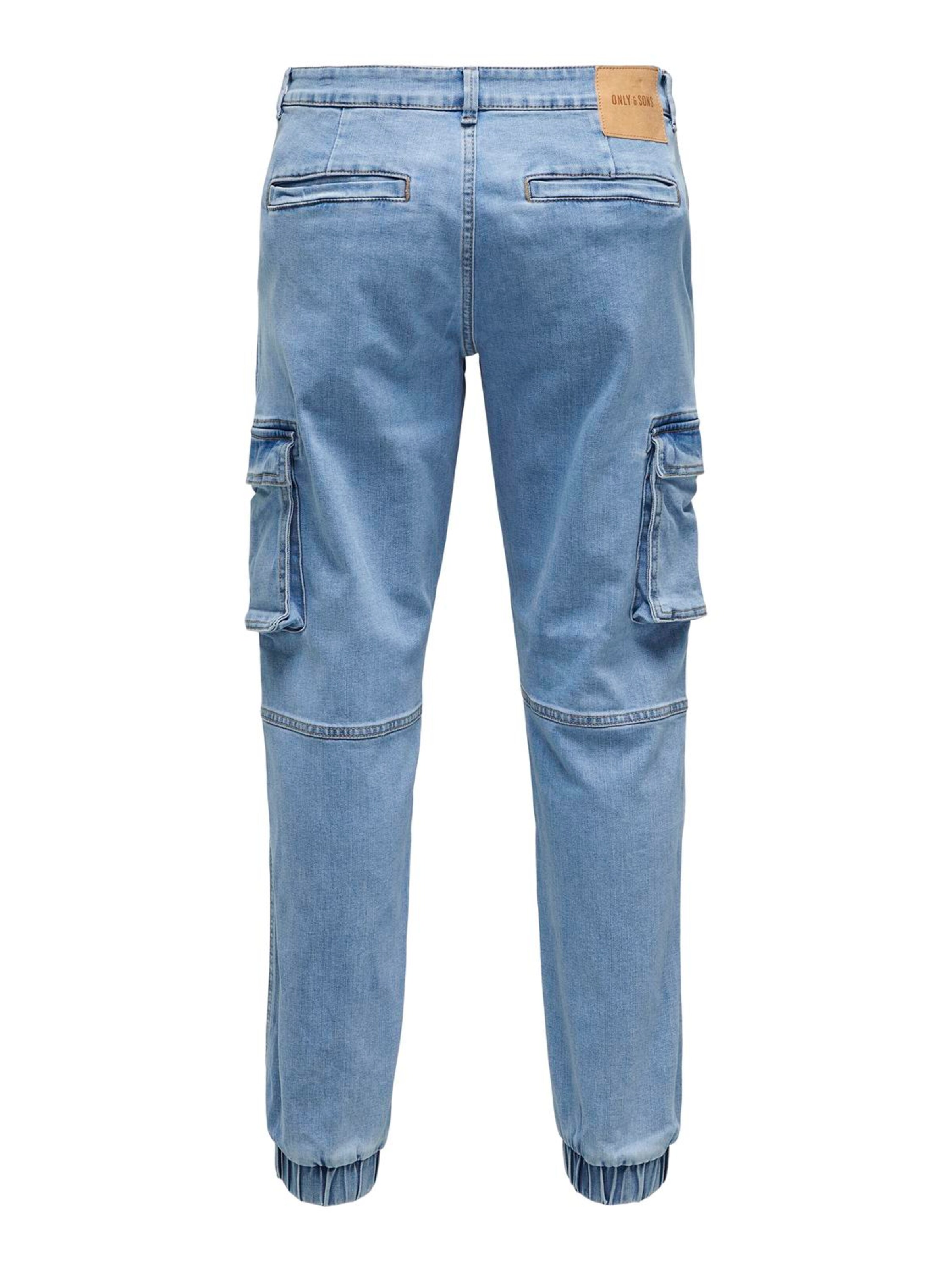 Only & Sons Tapered Cargo jeans 'ONSCam' in Blue