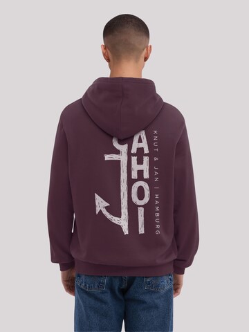 Sweat-shirt 'Knut & Jan Scribble Logo Weiss' F4NT4STIC en violet