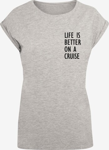 Merchcode Shirt 'Life Is Better' in Grey: front
