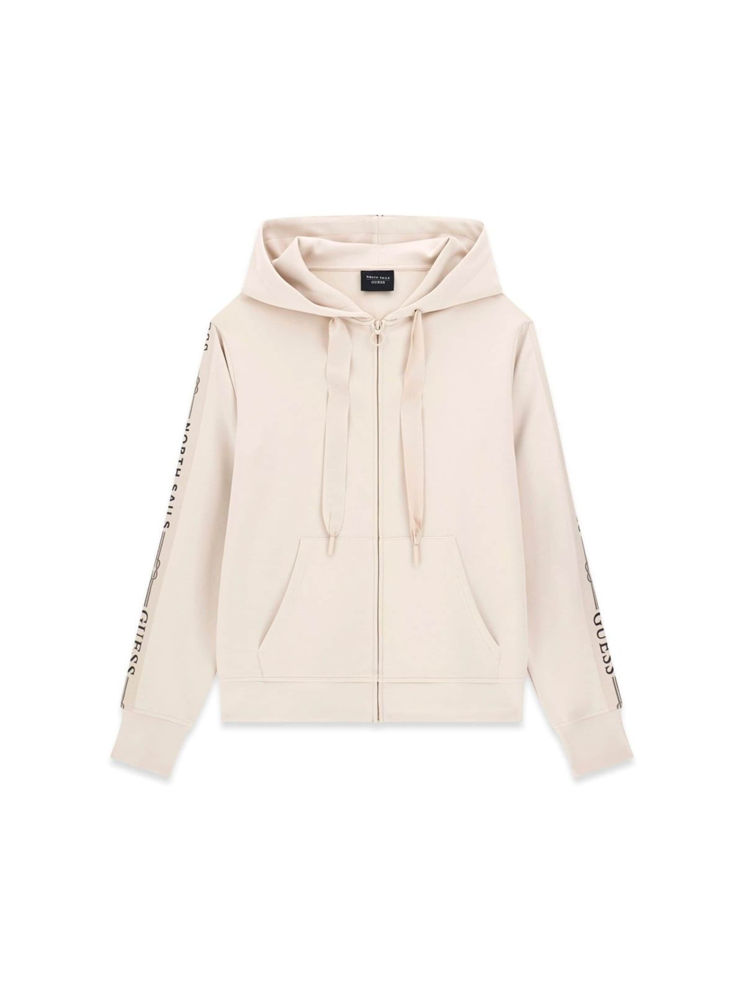 GUESS Sweatjacke in Beige: Vorderseite