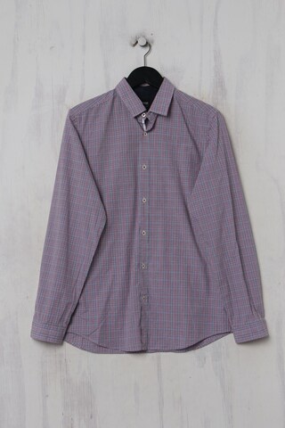 BOSS Black Button Up Shirt in M in Purple: front