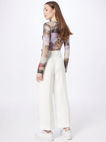 Riani Wide leg Pleat-front trousers in White