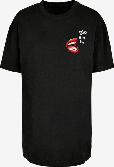 Merchcode T-shirt oversize 'Bla Bla Bla Comic' en rouge vif / melon / noir / blanc, Vue avec produit
