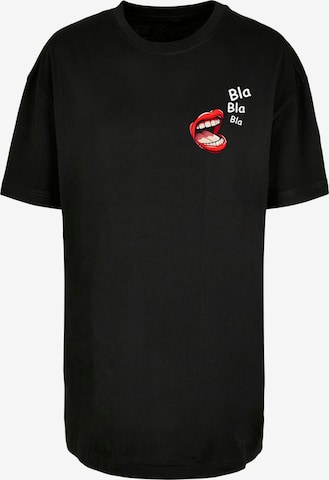 Merchcode Oversized shirt 'Bla Bla Bla Comic' in Zwart: voorkant