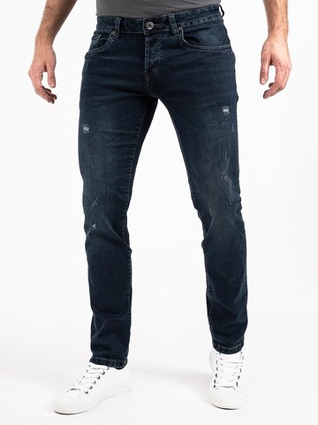 Peak Time Slimfit Jeans 'München' in Blauw: voorkant