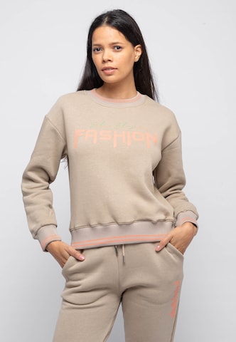 Tom Barron Tracksuit in Beige: front