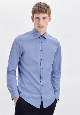 Coupe slim Chemise business SEIDENSTICKER en bleu : devant