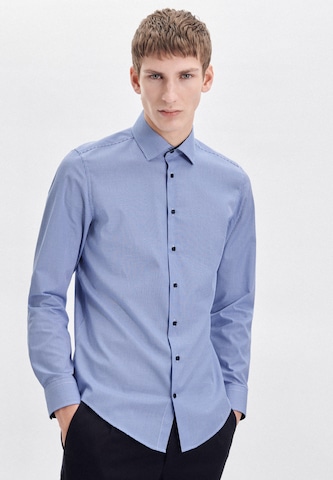 Coupe slim Chemise business SEIDENSTICKER en bleu : devant