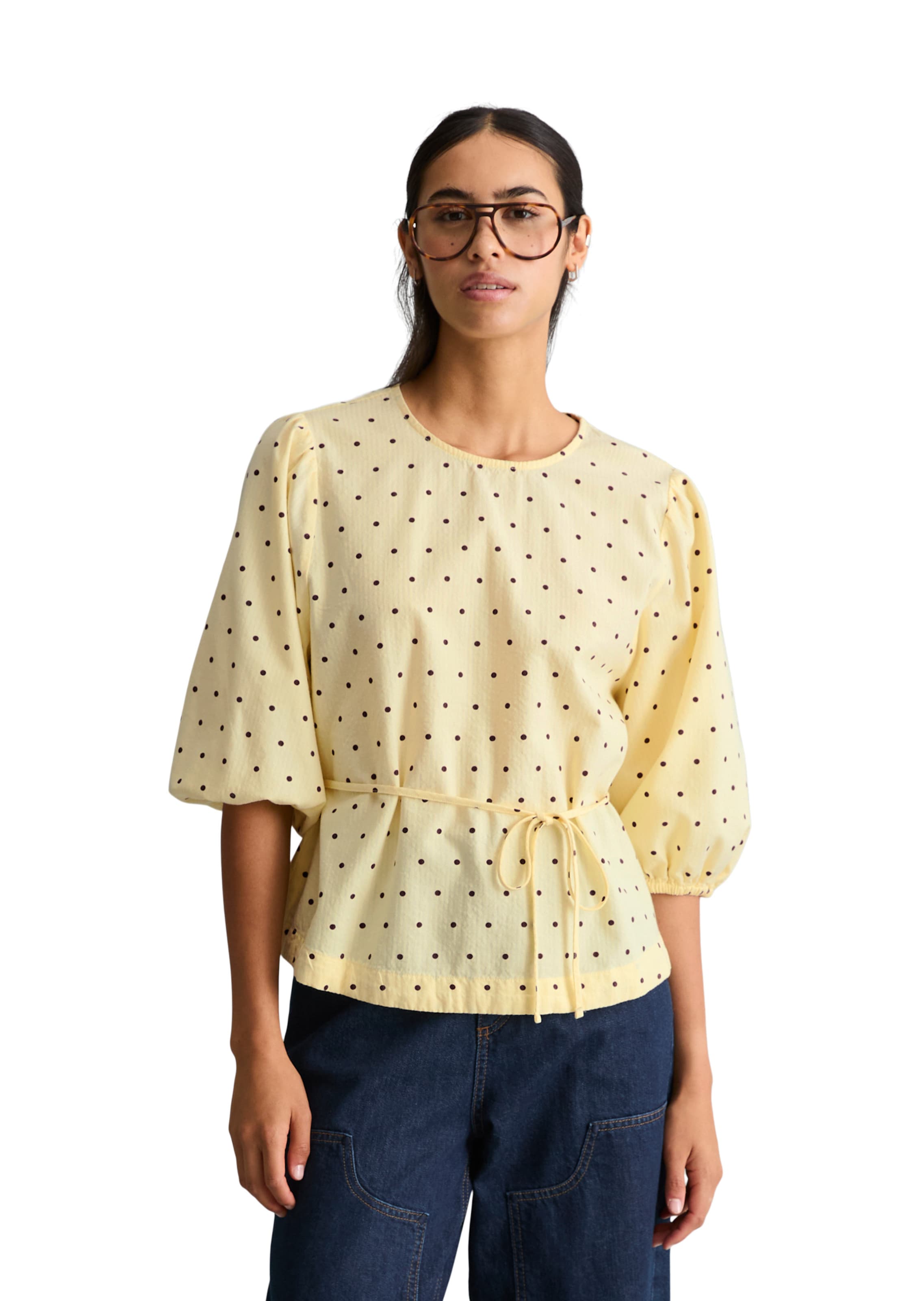 Marc O'Polo DENIM Bluse in Gelb: Vorderseite