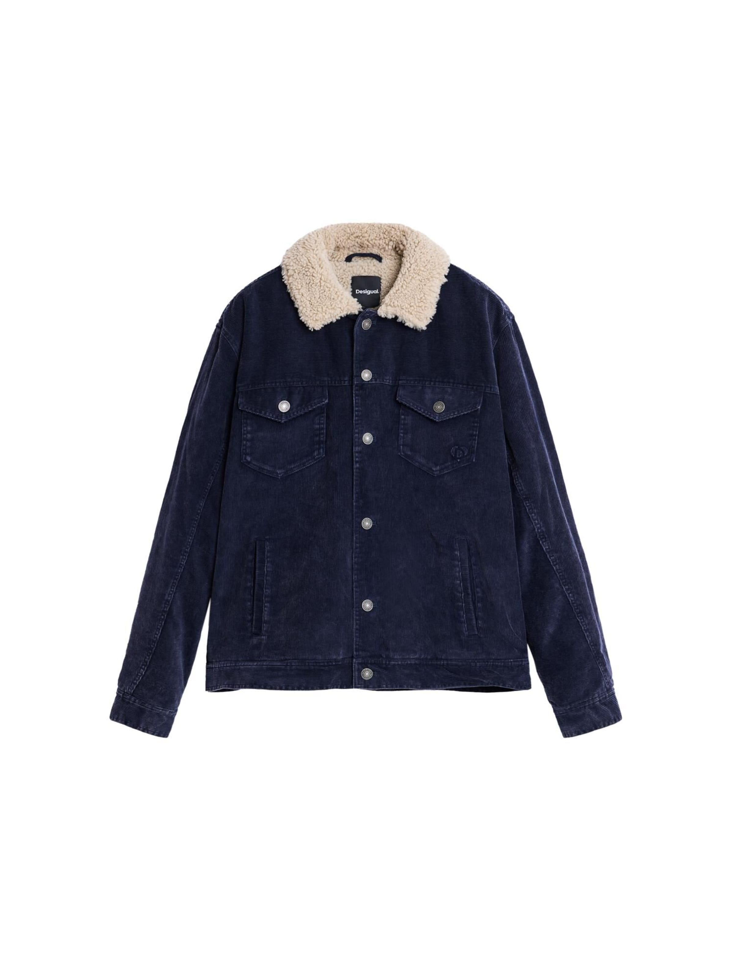 Desigual Φθινοπωρινό και ανοιξιάτικο μπουφάν σε μπλε: μπροστά