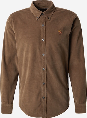 Abercrombie & Fitch Regular fit Button Up Shirt in Brown: front