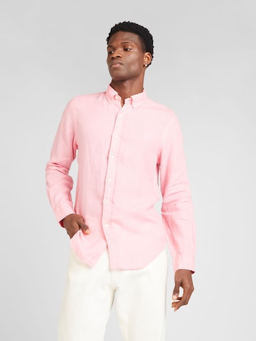 Polo Ralph Lauren Slim fit Overhemd in Roze: voorkant