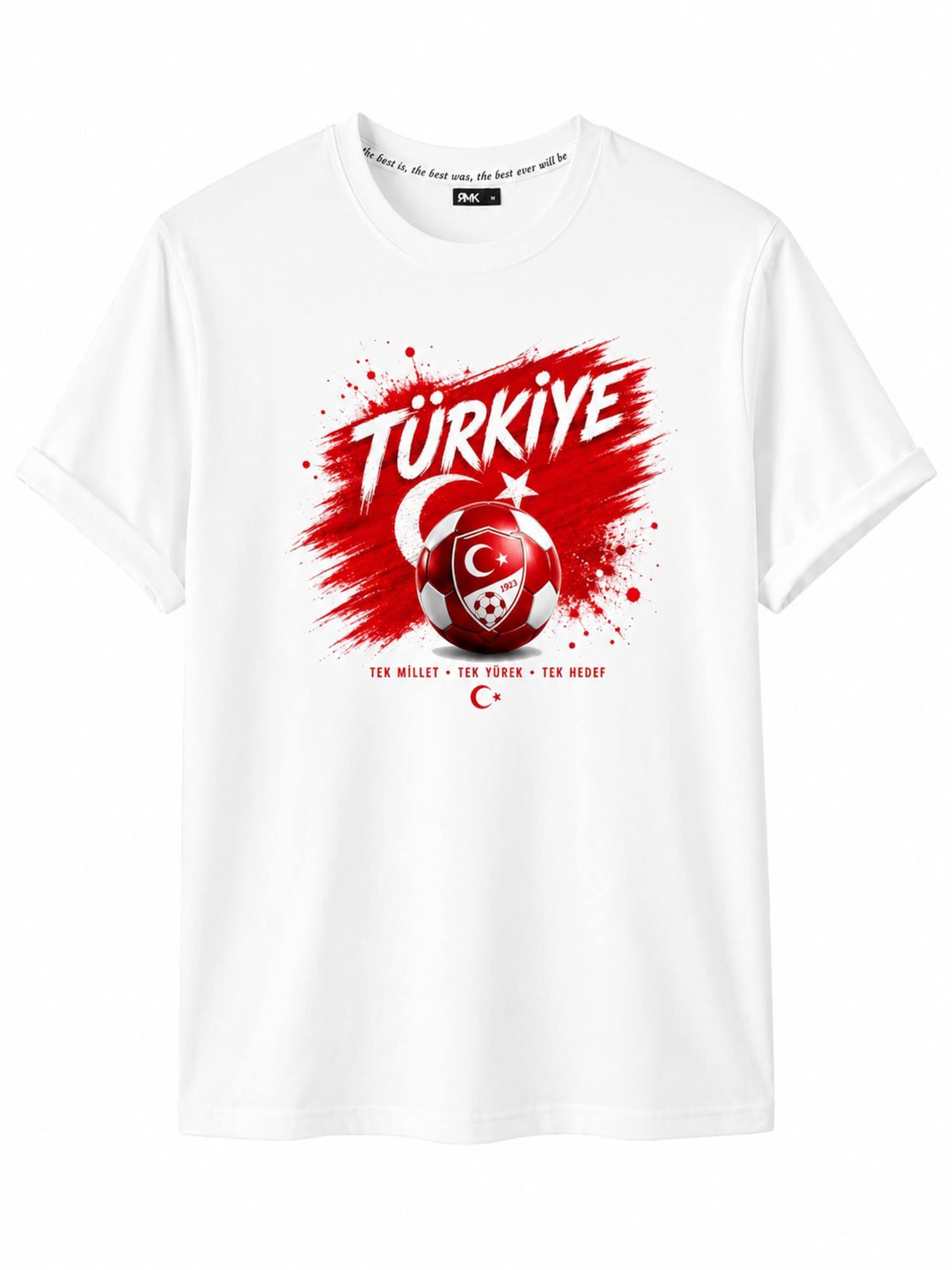 RMK Shirt 'WM Fußball Türkiye' in White: front