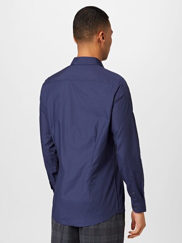 Coupe slim Chemise BURTON MENSWEAR LONDON en bleu