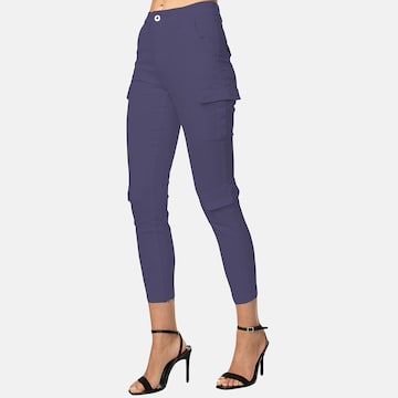 Elara Skinny Cargobroek in Blauw