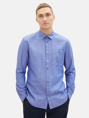 TOM TAILOR DENIM Regular Fit Hemd in Blau: predná strana