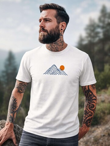 Neverless Shirt 'Lineart Berge' in White