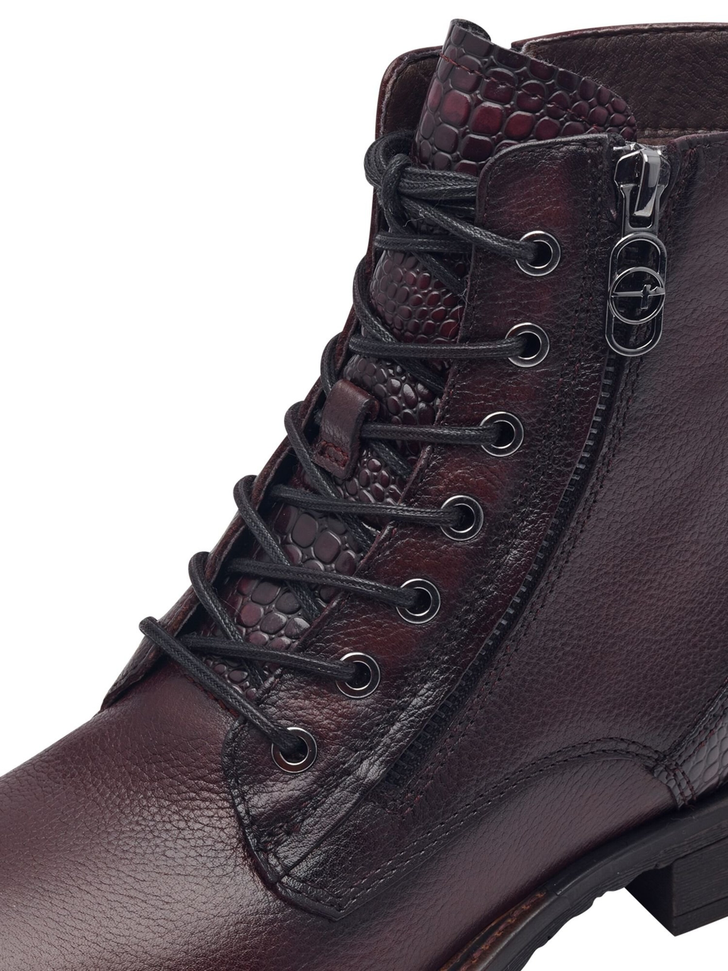 Tamaris - Botim com fivela em vermelho