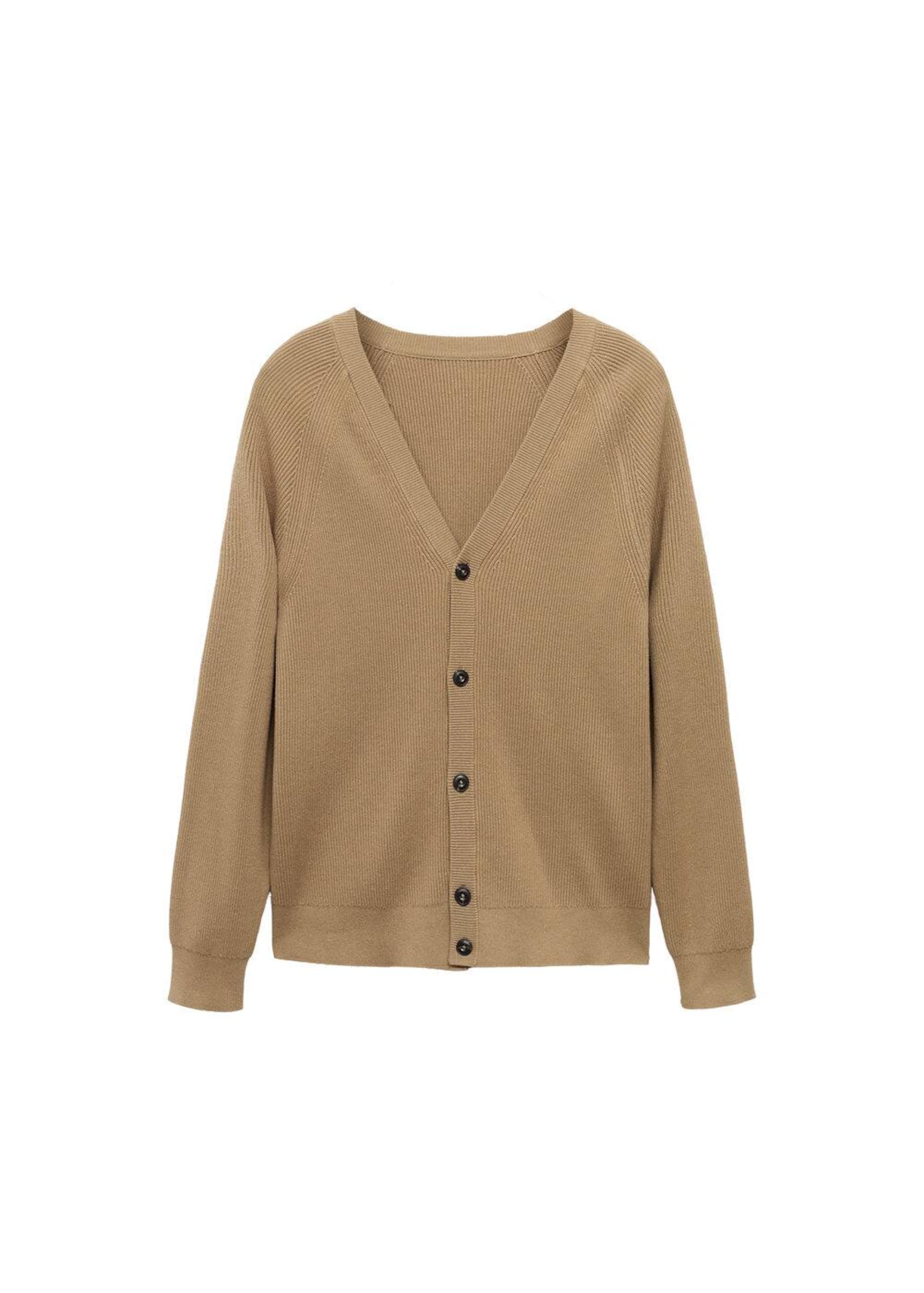 MANGO MAN Strickjacke 'Hodei' in Beige: Vorderseite