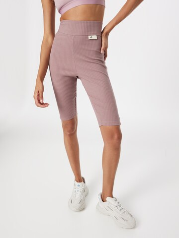 ADIDAS SPORTSWEAR Skinny Sporthose 'Studio Lounge Ribbed' in Lila: Vorderseite