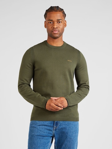 BOSS Sweter 'Ever-X' w kolorze zielony: przód
