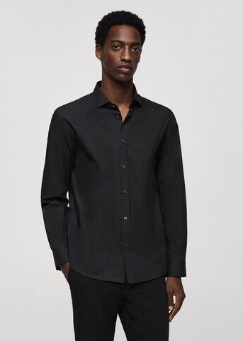 MANGO MAN Regular fit Button Up Shirt 'Palmar' in Black: front