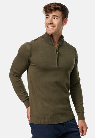 Pull-over 'Pointeau' INDICODE JEANS en vert : devant