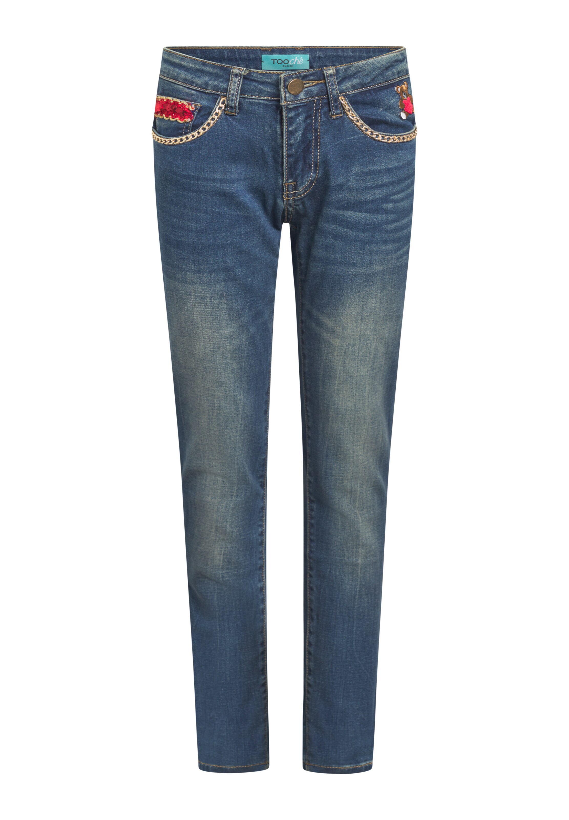 TOOche Regular Jeans 'Teddy' in Blauw: voorkant