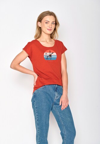 T-shirt 'Nature Good Life' GREENBOMB en rouge : devant