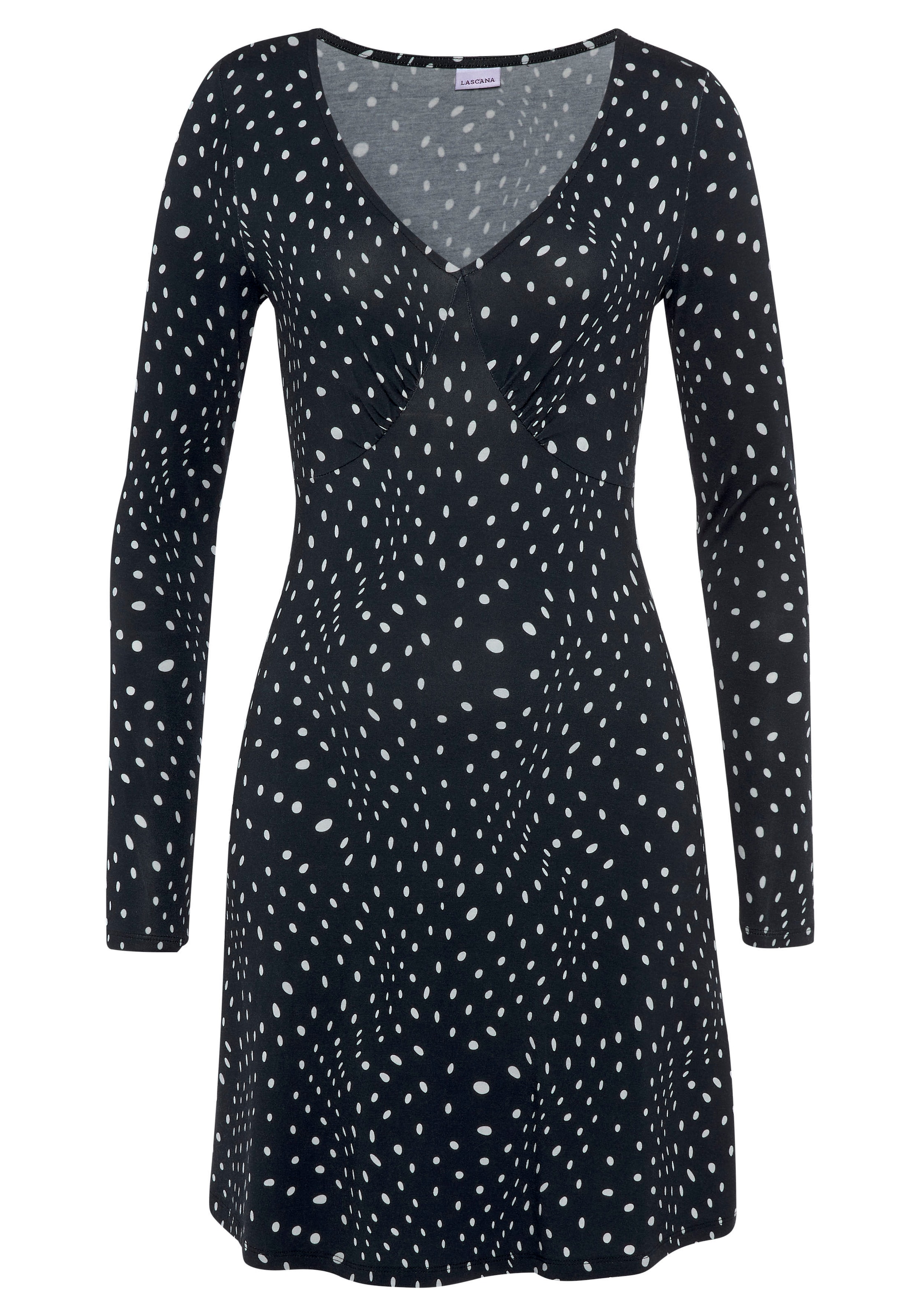 LASCANA Obleka | črna barva: sprednja stran