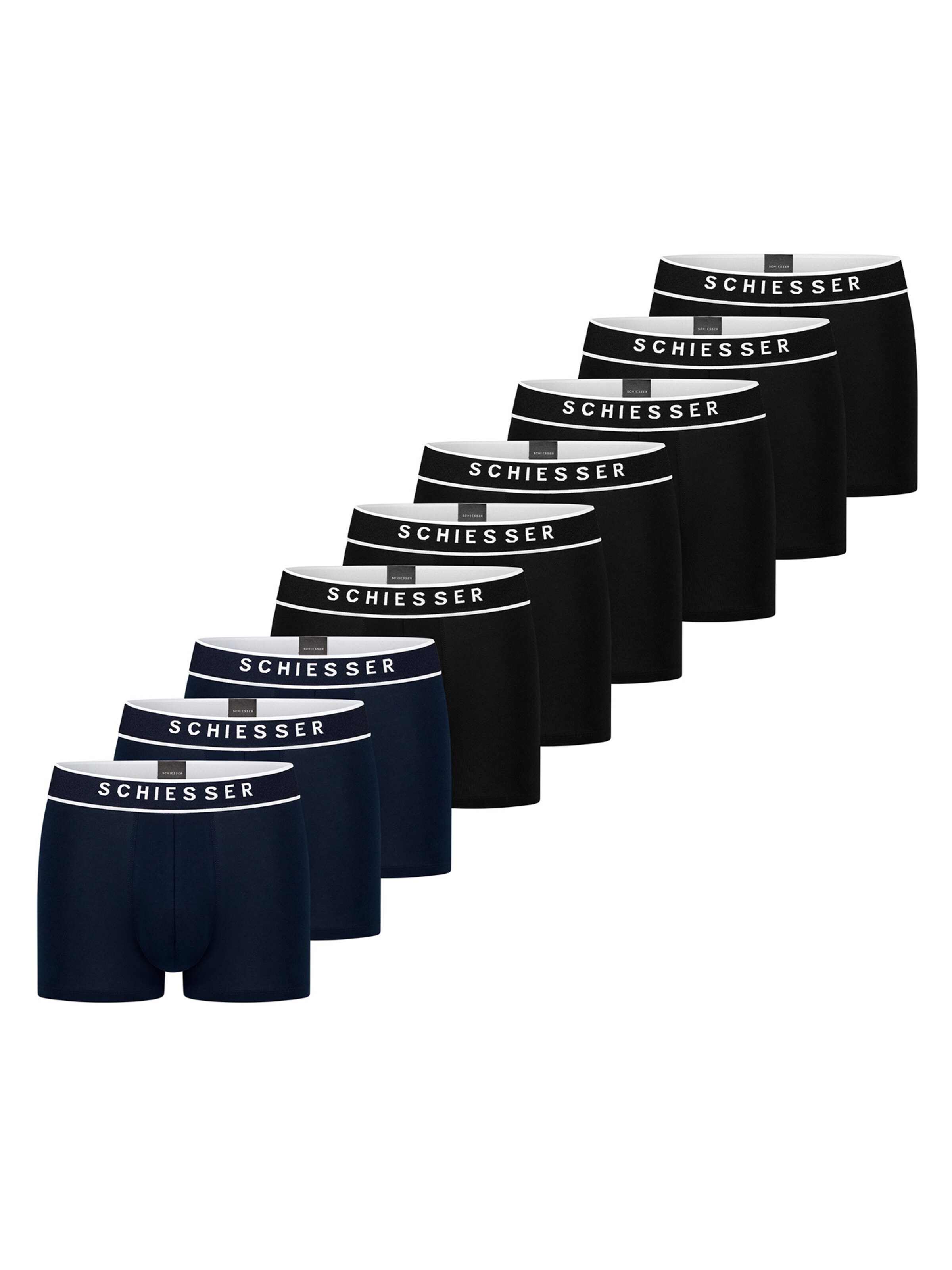 SCHIESSER Boxershorts '95/5 Organic Cotton' in Zwart: voorkant