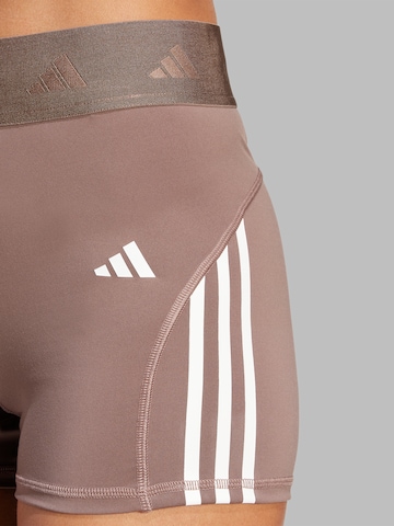 ADIDAS PERFORMANCE Skinny Sportovní kalhoty 'HYGLM' – hnědá