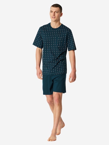 SCHIESSER Short Pajamas ' Comfort Essentials ' in Blue