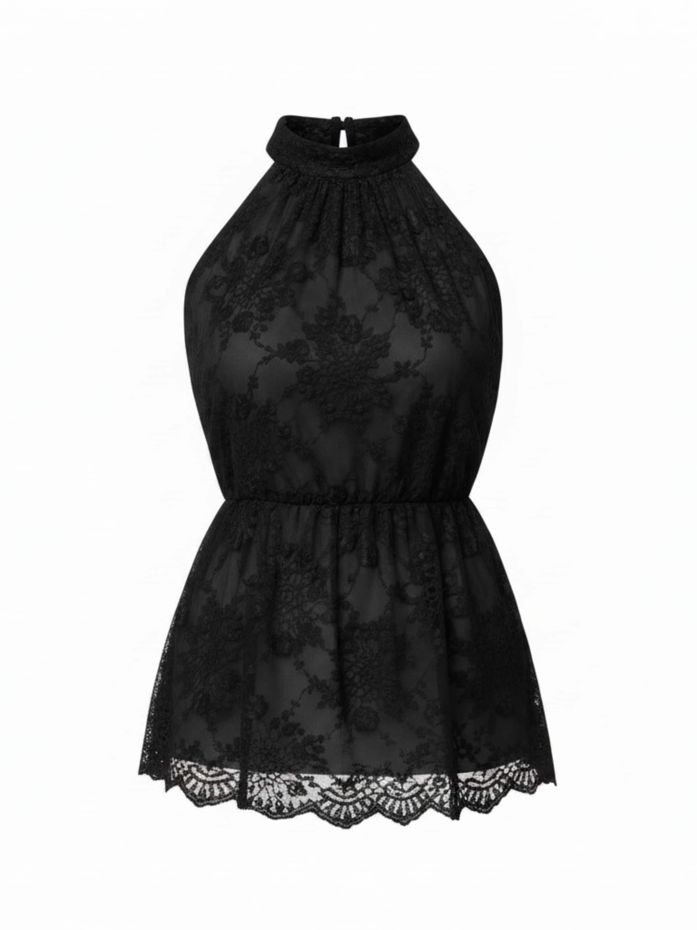 WEARABLE STORIES Top 'Lace' in Black: front