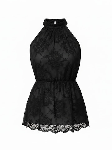 WEARABLE STORIES Top 'Lace' in Zwart: voorkant