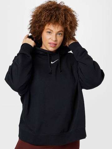 Bluză de molton de la Nike Sportswear pe negru: față