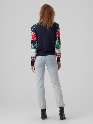 VERO MODA Trui 'Xmas' in Blauw