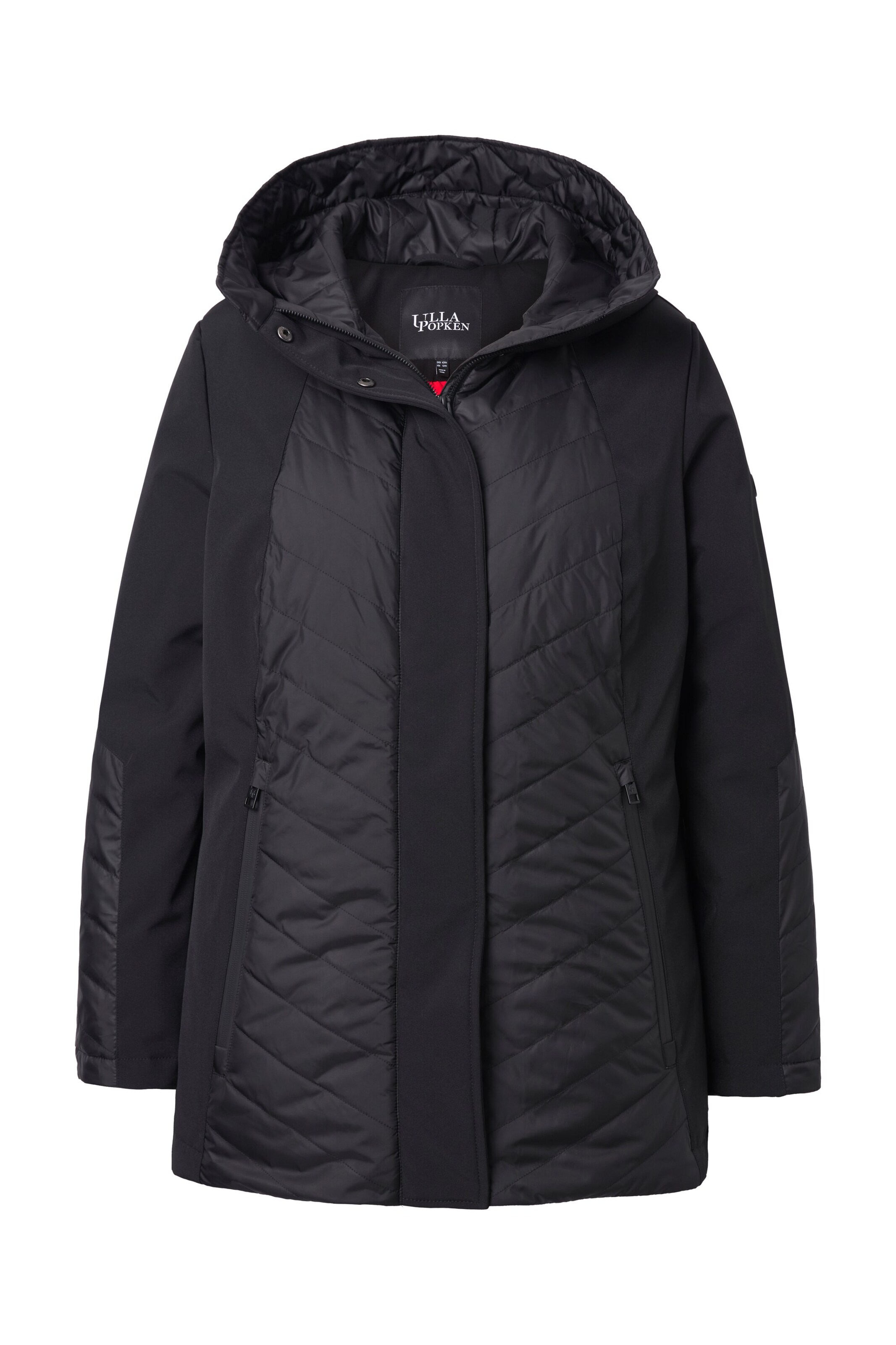 Ulla Popken Between-seasons parka in Black: front